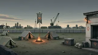quiet camp at dusk