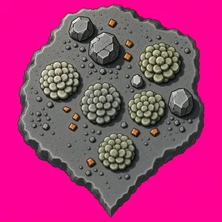lichen patch, sparse arrangement