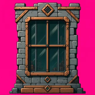 window frame, intact