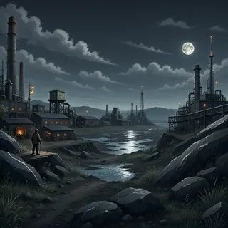 resource clearing at moonlit night