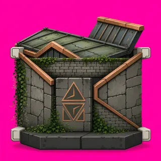 roof outer corner, overgrown
