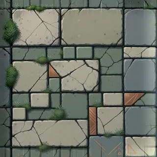 overgrown rough stone floor