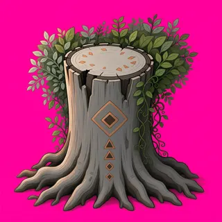 overgrown tree stump