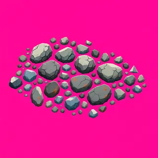 spilled pebbles, sparse arrangement