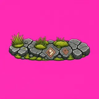 small moss patch, elongated arrangement
