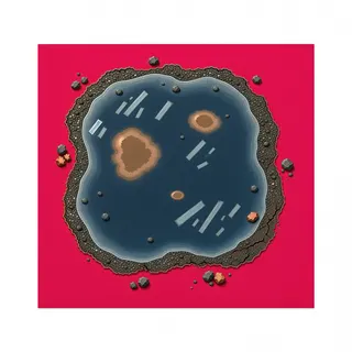 shallow puddle, irregular arrangement