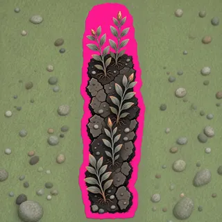 small weeds, elongated arrangement