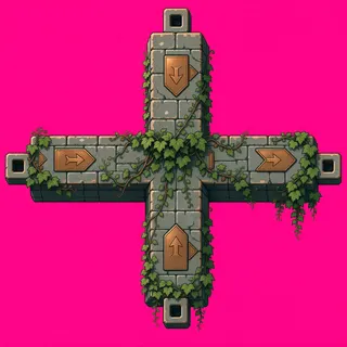 wall cross junction, overgrown