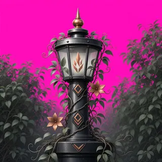 overgrown lantern post