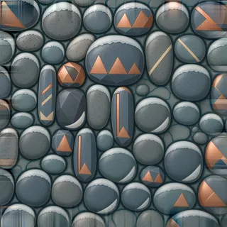 frosted river pebbles