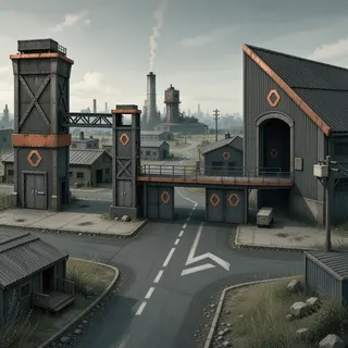 settlement entrance at daylight