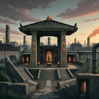 hidden shrine at dusk