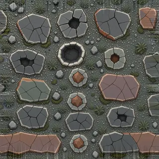 overgrown fine rubble