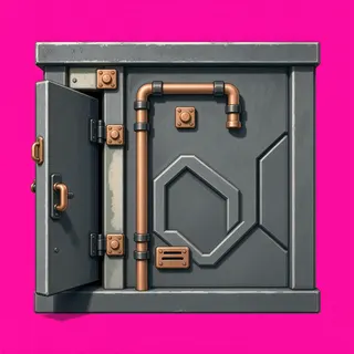 door open, intact
