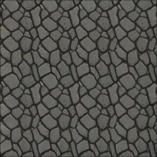 dust-covered worn cobbles