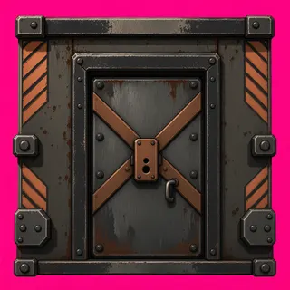 door locked, weathered