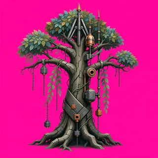 overgrown standing tree