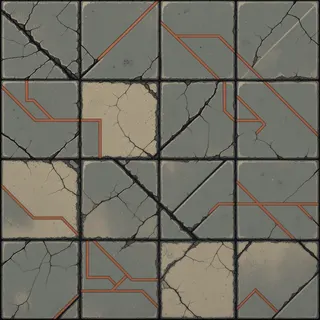 damaged dusty tiled floor