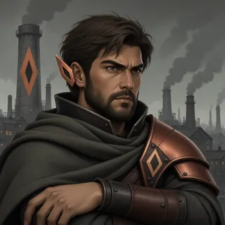 original adult merchant, determined expression