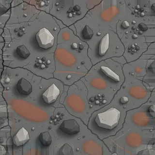 dust-covered fine rubble