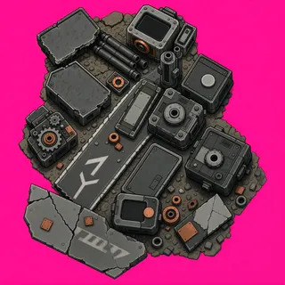 broken fragments, irregular arrangement