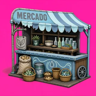 damaged market stall