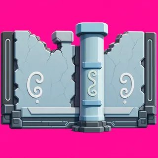 wall isolated pillar, damaged