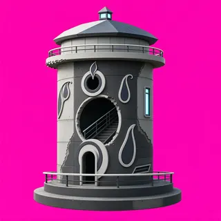 damaged watchtower