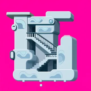 stairs downward, intact
