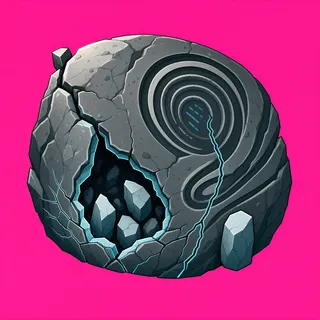 damaged large boulder