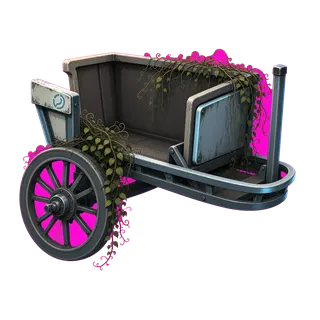 overgrown abandoned cart