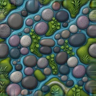 overgrown river pebbles