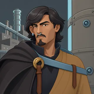 original adult merchant, determined expression