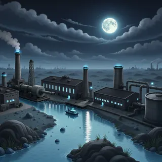 resource clearing at moonlit night
