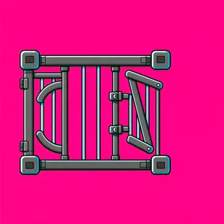 fence gate open, intact