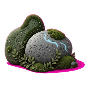 overgrown small rock