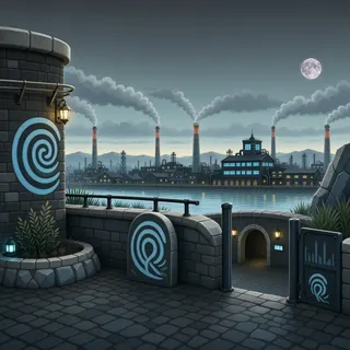 border overlook at overcast twilight