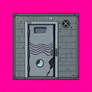 door closed, damaged