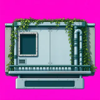 balcony platform, overgrown