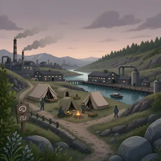 quiet camp at dusk