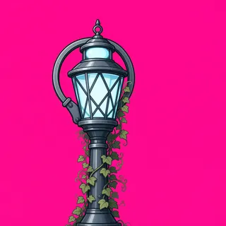 overgrown lantern post
