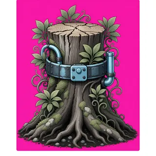 overgrown tree stump