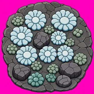 lichen patch, irregular arrangement
