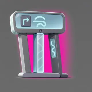 frosted wayfinding sign without text
