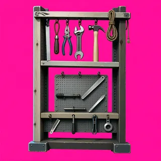 weathered tool rack