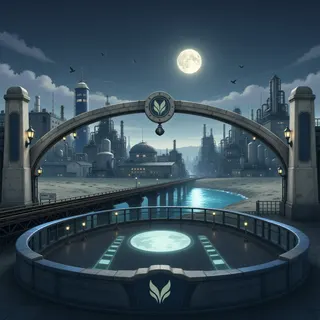border overlook at moonlit night