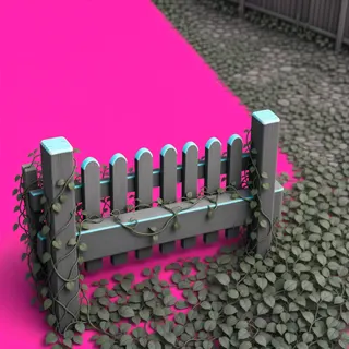 overgrown short fence