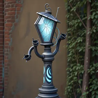 damaged lantern post