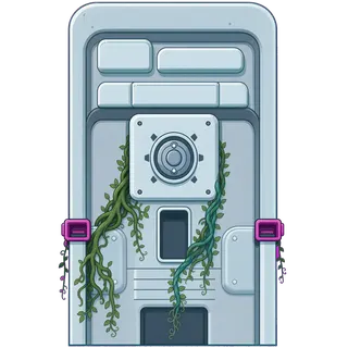 wall isolated pillar, overgrown