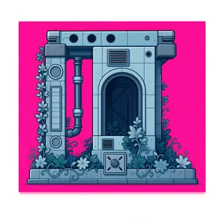 bridge entrance, overgrown